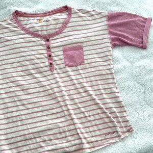 Carhartt Women’s Large (12-14) striped capped sleeve tee with pocket